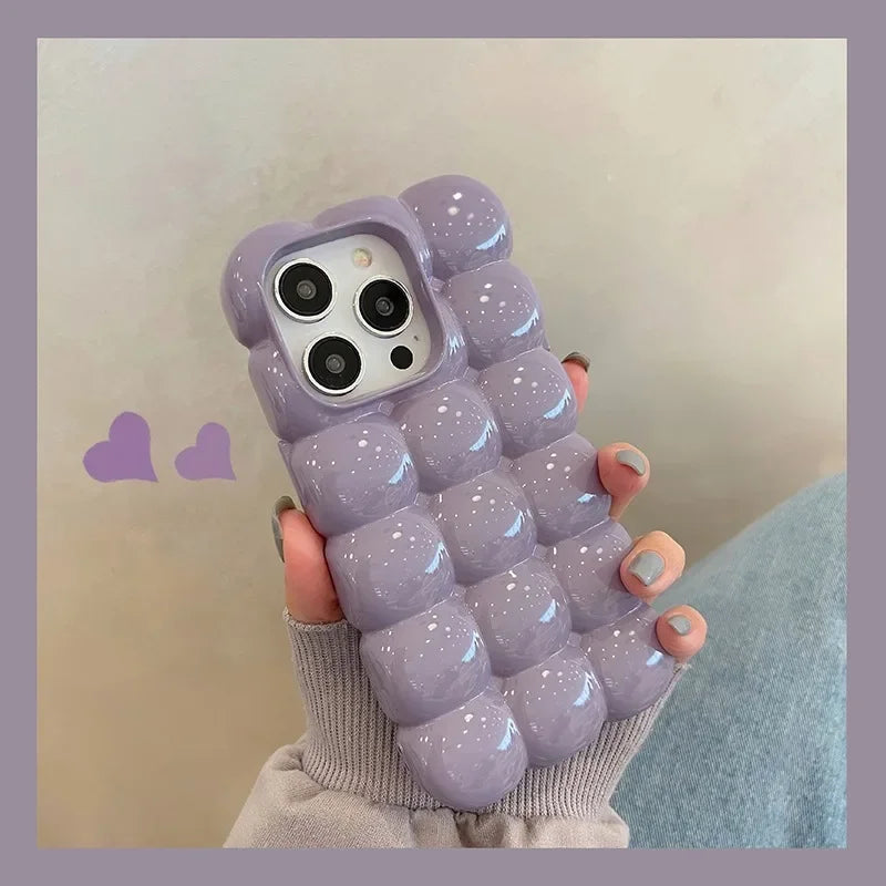 Cute Cartoon 3D Block Lattice Case for iPhone