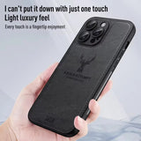 Deer Cloth Leather Len Full Protection Case for iPhone