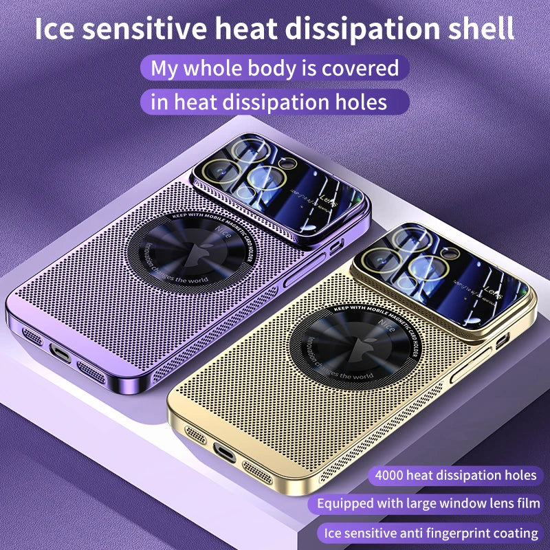 Magnetic Plating Heat Dissipation Phone Case For iPhone