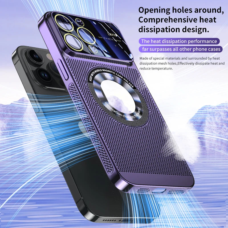 Magnetic Plating Heat Dissipation Phone Case For iPhone