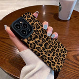 Fashion Brown Leopard Silicone Leather Case For iPhone