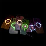 Luminous Fashion Gradient Rainbow Magnetic Wireless Charging Case For iPhone