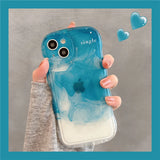 Fashion Gradual halo dyeing wave edges Phone Case For iPhone