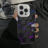 Fashion Honeycomb Building Block IMD Phone Case For iPhone