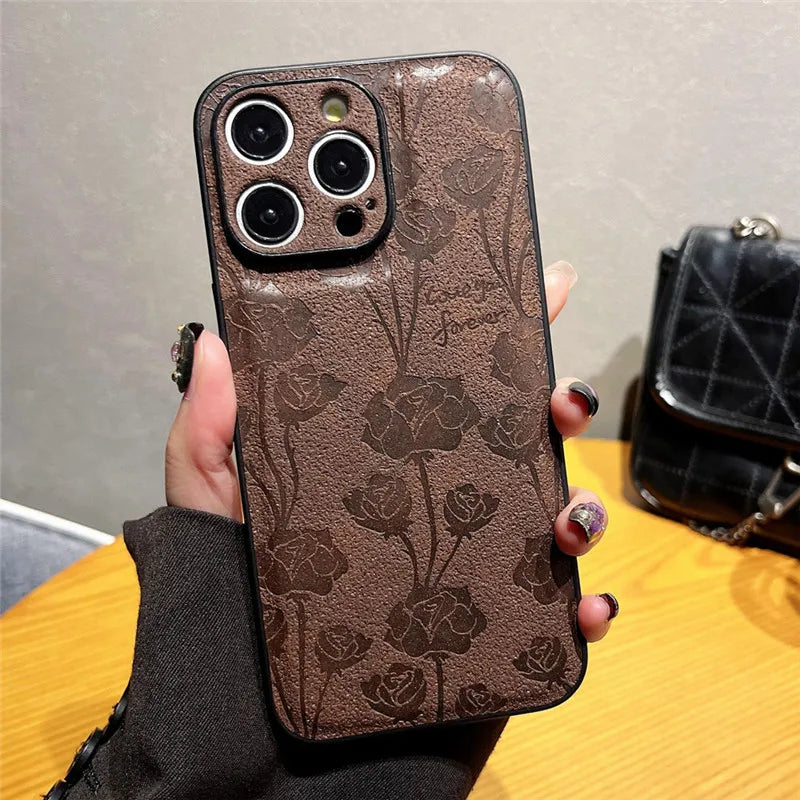 Fashion Retro Flowers Phone Case For iPhone