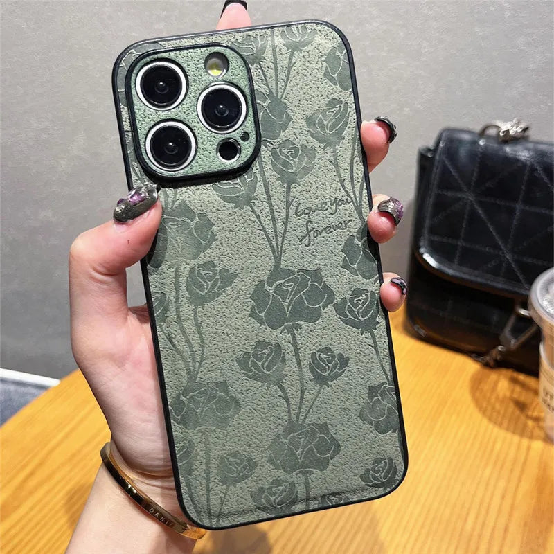 Fashion Retro Flowers Phone Case For iPhone