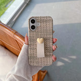 Weave Texture With Wrist Strap Case For iPhone