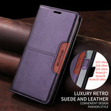 Leather Magnetic Book Wallet Case for Samsung