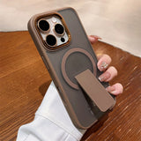 Folding Stand Holder Magnetic Matte Case For iPhone