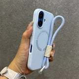 Liquid Silicone Lanyard Magnetic Case For iPhone