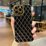 Luxury Square Plating Frame Silicone Case For iPhone