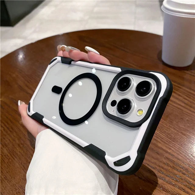 Luxury Magnetic Silicone Frame Phone Case For iPhone