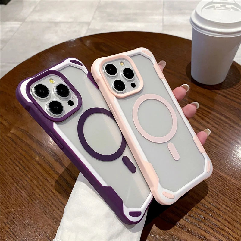 Luxury Magnetic Silicone Frame Phone Case For iPhone