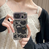 Luxury Cute Black Love Cat Phone Case For iPhone