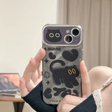 Luxury Cute Black Love Cat Phone Case For iPhone