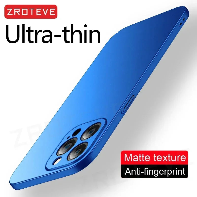 For iPhone 16 15 14 13 12 Pro Max Case ZROTEVE Slim Matte Hard PC Cover