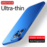 For iPhone 16 15 14 13 12 Pro Max Case ZROTEVE Slim Matte Hard PC Cover