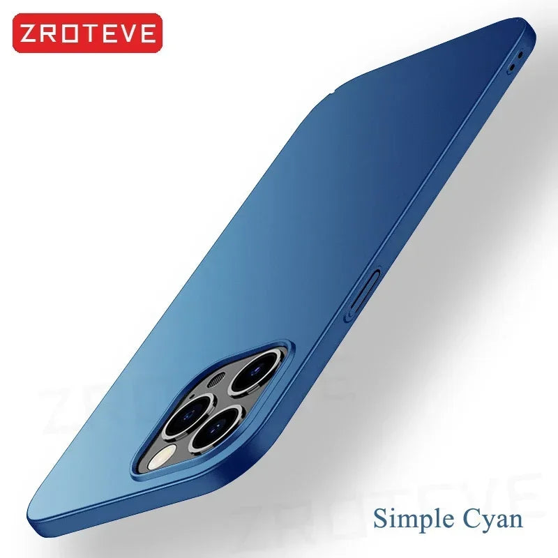 For iPhone 16 15 14 13 12 Pro Max Case ZROTEVE Slim Matte Hard PC Cover