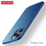 For iPhone 16 15 14 13 12 Pro Max Case ZROTEVE Slim Matte Hard PC Cover