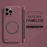 Ultra Thin Hard PC Magnetic Frameless Phone Case For iPhone