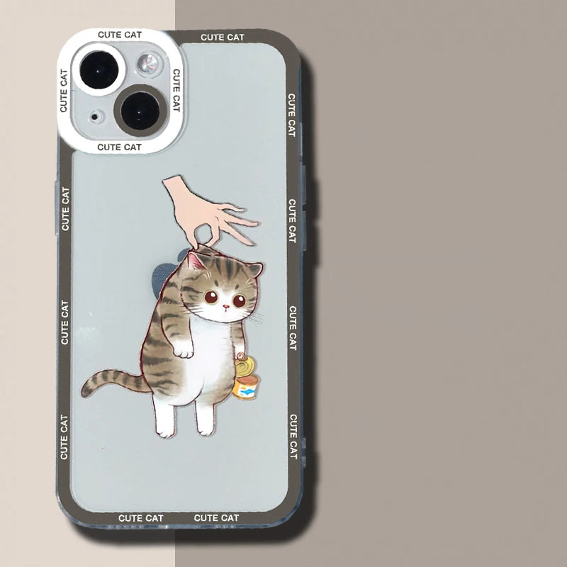 Funny Cute Cartoon Cat Phone Case For iPhone