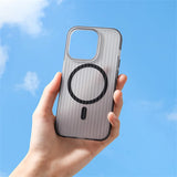 Geometric stripes Wireless charging Magsafe Scrub anti-fall bumper case for iphone