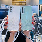 Glitter Crossbody Lanyard Strap Case For Samsung