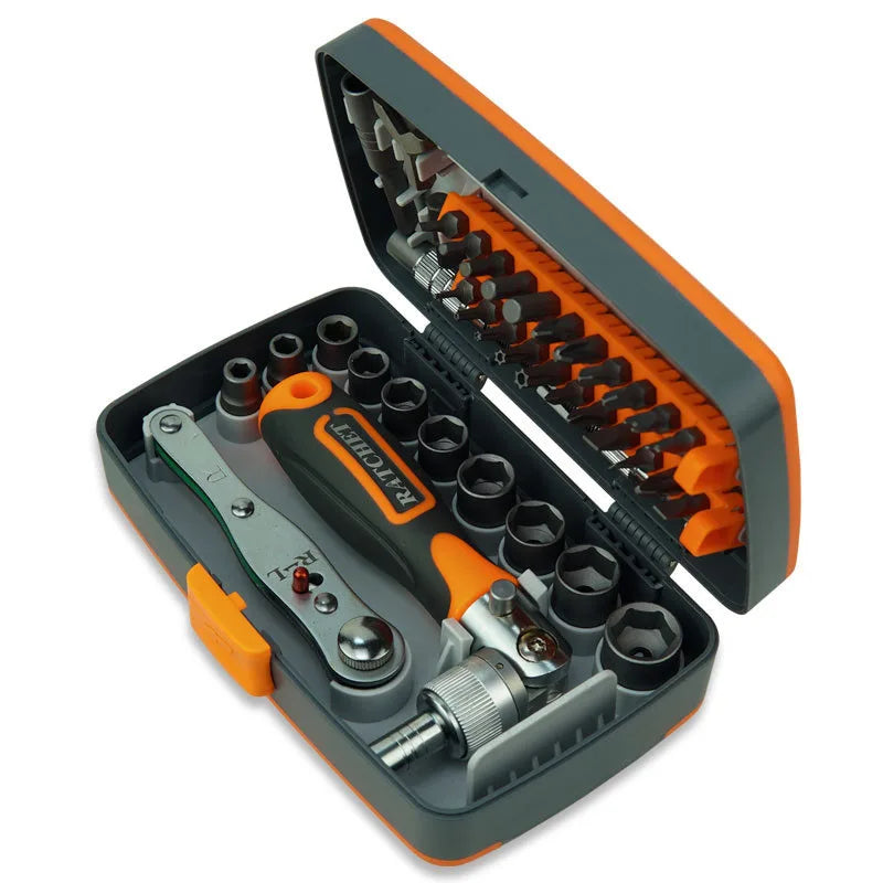 Labor-Saving Ratchet Screwdriver Set Household Combination Toolbox