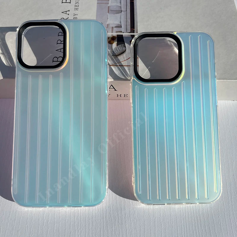 Hard 3D Stripe Laser Case For iPhone