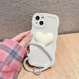 Heart Wrist Ring Chain Liquid Silicon Wave Phone Case For Samsung