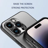 Hidden Stand Lens Protector Metal Case For IPhone