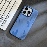 Camouflage Leather Magnetic Wireless charging Case for iPhone