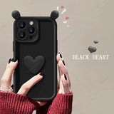 INS Cute Love Heart Silicone Case for iPhone