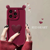 INS Cute Love Heart Silicone Case for iPhone