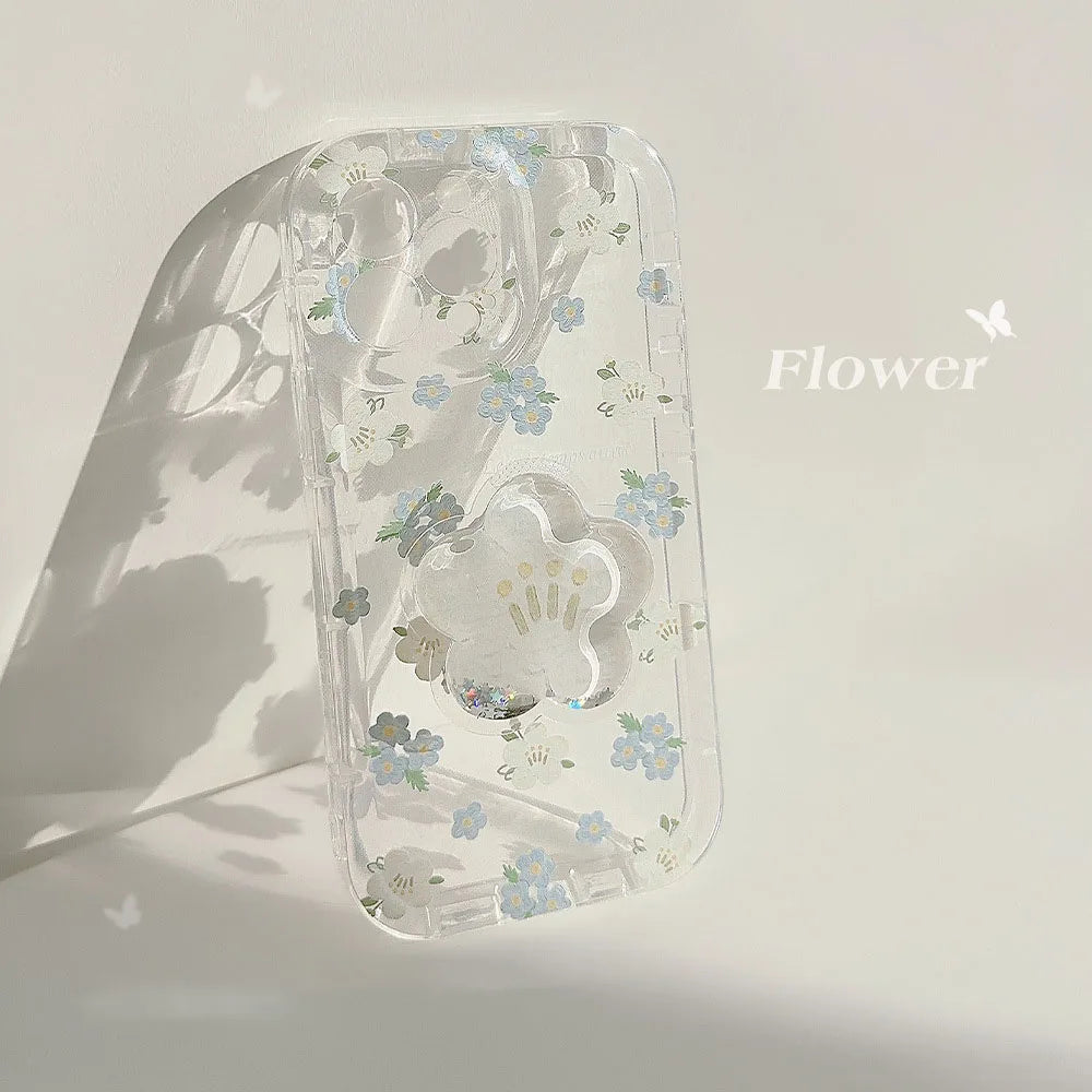 Artistic Flower With Holder Case For Samsung