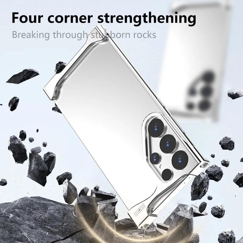 Irregular Metal Aluminum Cooling Phone Case For Samsung