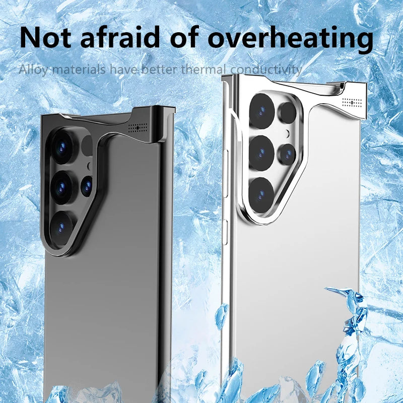 Irregular Metal Aluminum Cooling Phone Case For Samsung