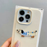 Cute 3D Cartoon Embroidery Dog Phone Case For iPhone