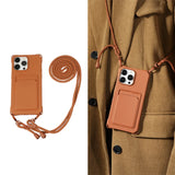 Lanyard Crossbody  Strap Card Slot Holder Cover For iPhone