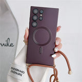 Lanyard Crossbody Magnetic Charging Case For Samsung