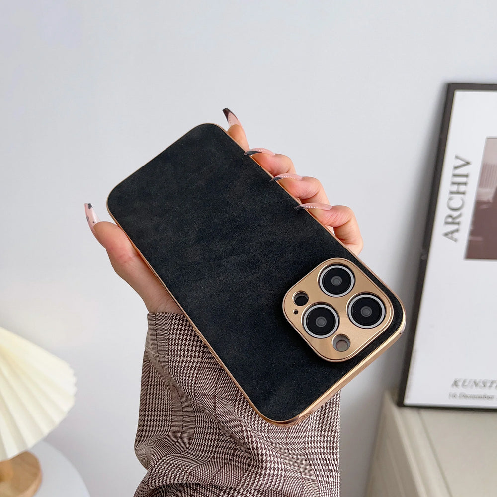 Electroplated Leather Phone Case For iPhone