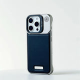 Leather Magnetic Borderless Lens Kickstand Case for iPhone