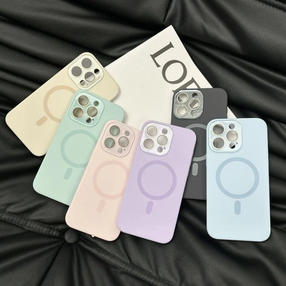 Liquid Silicone Skin Case Magnetic Wireless Charge for iPhone