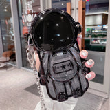 Luxury 3D Astronaut Lens Makeup Mirror Bracket Strap Phone Case For iPhone