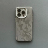 Luxury Camouflage Leather Shockproof  Magnetic MagSafe Wireless Charge Case For iPhone