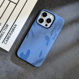 Luxury Camouflage Leather Shockproof  Magnetic MagSafe Wireless Charge Case For iPhone