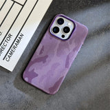 Luxury Camouflage Leather Shockproof  Magnetic MagSafe Wireless Charge Case For iPhone