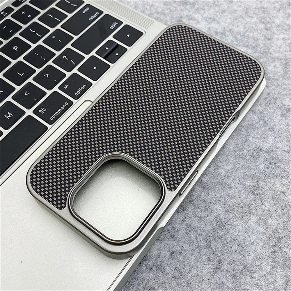 Luxury Carbon Fiber Pattern Simple Matte Case For iPhone