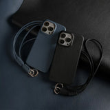 Cowhide Genuine Crossbody Lanyard Leather Case For iPhone