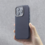 Luxury Diamond Texture PU Leather Magnetic Wireless Charge Shockproof Case For iPhone